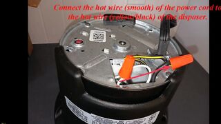 Installation of a flexible power cord for a in sink waste food disposer