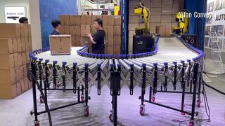 Flexible Motorized Roller Conveyor Line for use with robots MP4