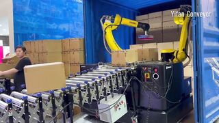 Flexible Motorized Roller Conveyor Line for use with robots MP4