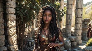 African American women, mulatto women in bikinis, beautiful fantasy girls, steampunk AI