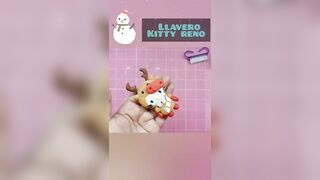 Llavero Reno Kitty Navidad Pasta Flexible o Porcelana Fría