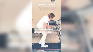 #shorts ~ Treadmill Workout With Resistance Band #strength #flexibility #pulls #fitness #stretching