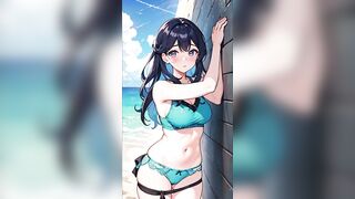 20 Imágenes de Hermosas japonesas en bikinis animes creadas por Inteligencia Artificial