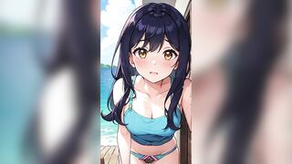 20 Imágenes de Hermosas japonesas en bikinis animes creadas por Inteligencia Artificial