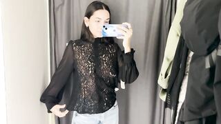 Try-on Haul (Transparent shirt) with KIRA