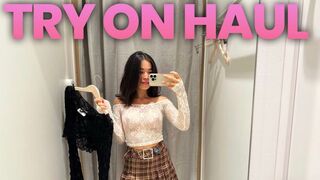 See-Through Try On Haul | Asian girl | Transparent Lingerie and Cloths | Try-On Haul At The Mall