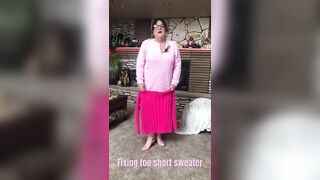 Don’t put it in the dryer subscribe #sweater longer # stretching # bigger