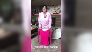 Don’t put it in the dryer subscribe #sweater longer # stretching # bigger