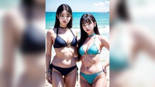 【4K AI Lookbook】 Skinny Korean girls in bikinis 痩せた韓国人女性のビキニ 마른 한국 여자들의 비키니