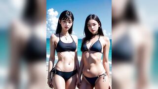 【4K AI Lookbook】 Skinny Korean girls in bikinis 痩せた韓国人女性のビキニ 마른 한국 여자들의 비키니