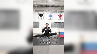 ????HyeriKick Challenge: Stretching legs on the stack#challenge #challenges #taekwondo #stretching