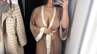 See Through Try on Haul Transparent Lingerie Robes