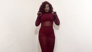 Maroon Sheer Dress try on haul