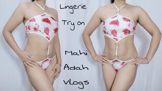 Try on Haul ~ New Stylish Floral Lingerie ~ Vlog 51 ~ Mahi Adah Vlogs