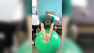 Stroke Rehab : Big bouncy ball for exercise and stretching!