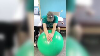 Stroke Rehab : Big bouncy ball for exercise and stretching!