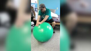 Stroke Rehab : Big bouncy ball for exercise and stretching!