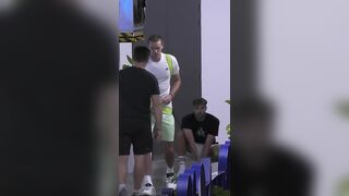 Zverev stretching and warming up in Australian Open. ???? AO 2024