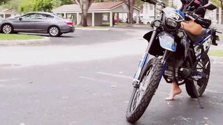 Zoey Films Her Self With Dirt Bike