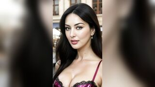 [4K] AI ART Monica Bellucci, European Street Lingerie Model Video - Colorful Plaza #Europeanbeauty