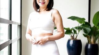 Thai Women Wearing White While Doing Yoga