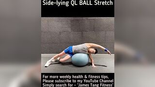 Side-lying QL BALL Stretch #backpain #quadratuslumborum #qlstretch #flexibility #stretching