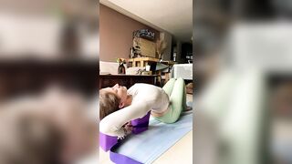 Deep upper back stretching pt.2 this one’s for you yogis. #yogapractice #restorativeyoga #popular