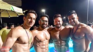 A VIP Gay Male Bodybuilders Leopard Print Bikini Pool Party In Lahore