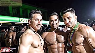 A VIP Gay Male Bodybuilders Leopard Print Bikini Pool Party In Lahore