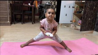 Riya papa doing yoga very well..