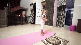 Riya papa doing yoga very well..