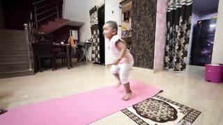 Riya papa doing yoga very well..