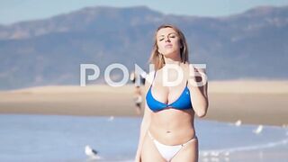 4k Try on Haul / Bra and Bikini Fashion Modeling on Beach | Beginner Model