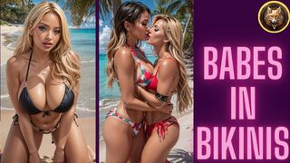 Hot Babes in Bikinis at a Tropical Beach Party (AI Lookbook) 4K