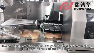 6 Servo motors controlled packaging machine ZP-600S for hamburger - Precise Flexible Packaging