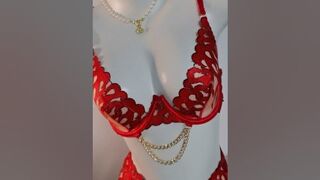 Flame design lingerie set