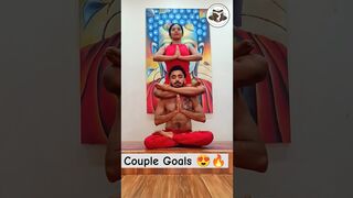 OUTSTANDING ACROBATIC YOGA BY INDIAN COUPLE????||#yoga #shorts #sanak #trending