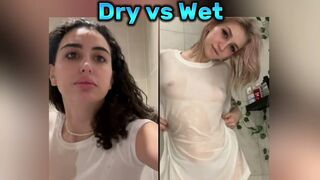 [4K] Dry vs Wet, transparent clothes, try on haul | Very revealing! (2024)- 01