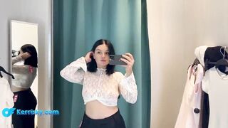 [4K] Transparent in dressing room Try on Haul | crazy gorgeous outfits ????