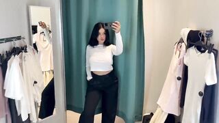 [4K] Transparent in dressing room Try on Haul | crazy gorgeous outfits ????