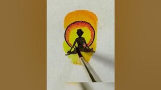 Easy Yoga Thumb Print Art | Shorts | YouTube shorts | Suresh Creative Art