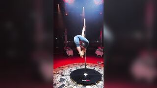 «Flowing Grace: Serene Movement #stretching #poleart #specialityact #palazzo #calisthenics