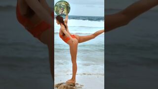 Flexible Beach Yoga Stretch #shorts