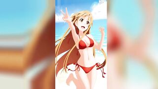 Lovely anime girls in bikinis