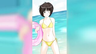 Lovely anime girls in bikinis