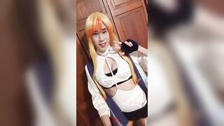 Corrin. Crossdresser wears a Sexy Strappy Club Dress | Boy to Girl | Lingerie