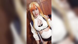 Corrin. Crossdresser wears a Sexy Strappy Club Dress | Boy to Girl | Lingerie