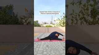 seated side stretch/parsva upvistha konasana #yoga #shorts #youtubeshorts #yt #short #viral