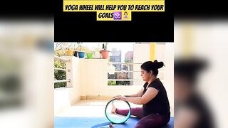 Stretching with Yoga Wheel...#shortsfeed #yoga #shorts #yogawheel #yogastretching #yogapractice