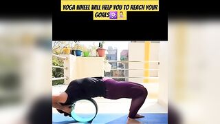 Stretching with Yoga Wheel...#shortsfeed #yoga #shorts #yogawheel #yogastretching #yogapractice